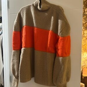 Women’s Tan and Orange Sweater